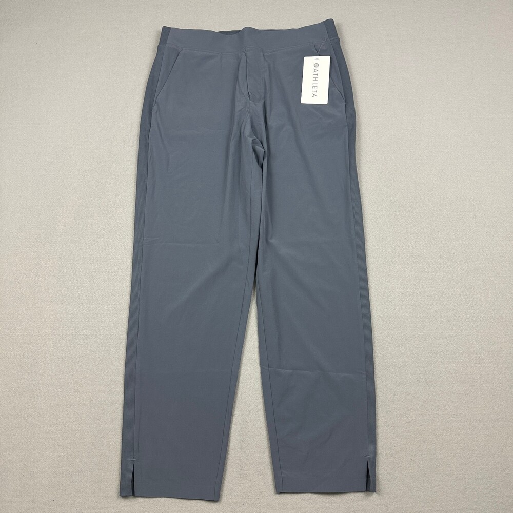 Athleta Pants Women 10 Gray Solid Brookly Ankle Trouser Lightweight Stretch